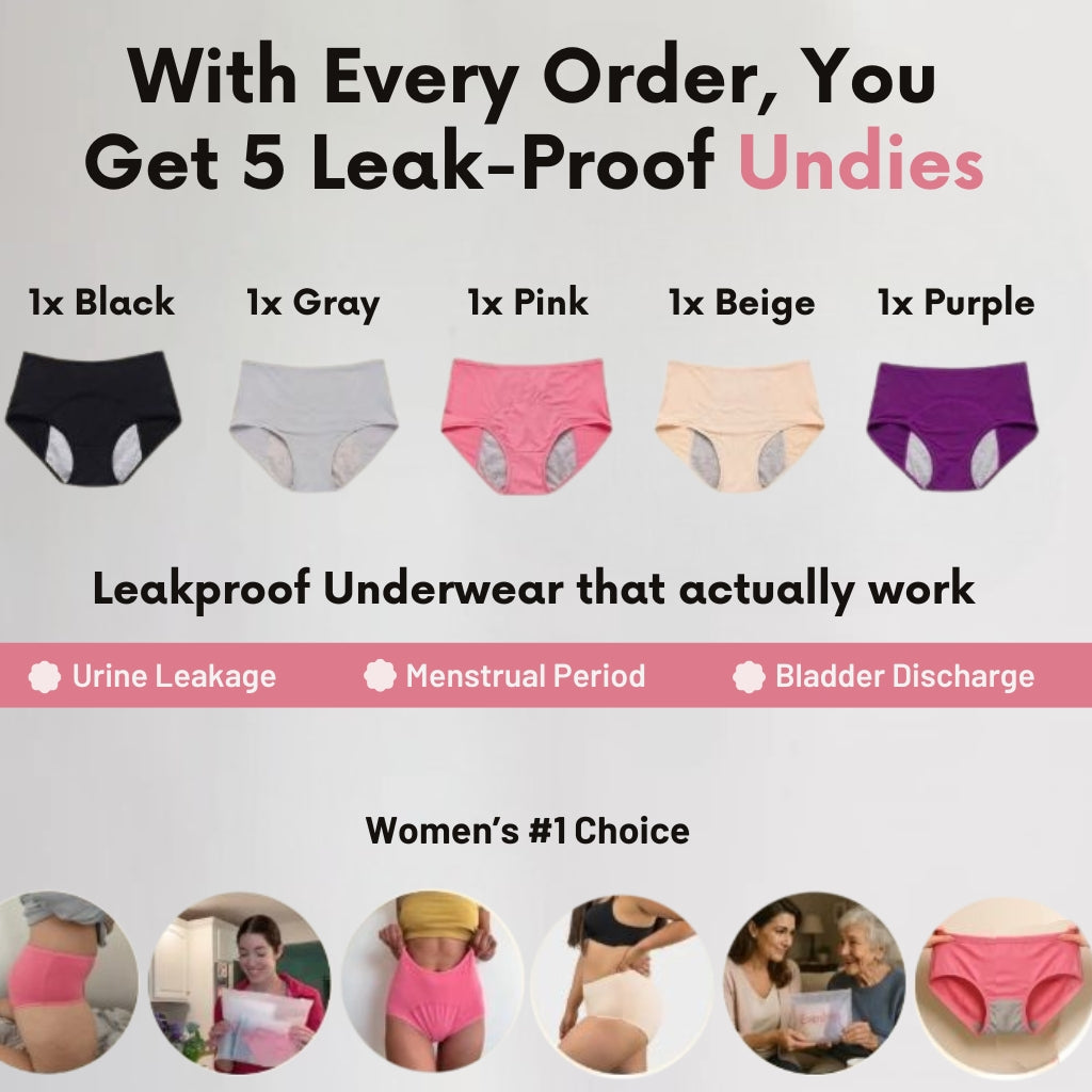 Soft & Secure Leakproof Undies Ultimate Protection (Classic 5-pack)
